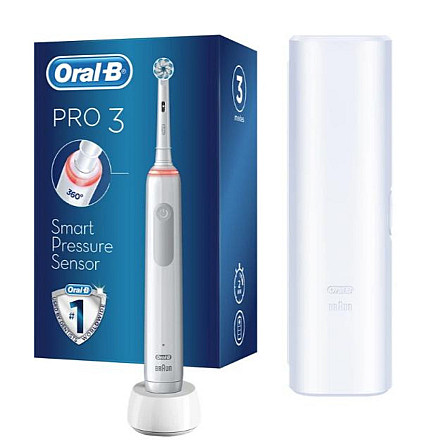 Электрическая зубная щетка Oral-B PRO3 3500 D505-513-3X-WT-Gift-Edition белая Київ - изображение 1