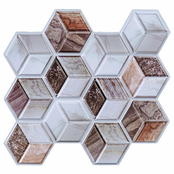 Декоративна ПВХ плитка на самоклейці 3D кубы 280х300х5мм, ціна за 1 шт. (СПП-506) SW-00001135 Київ - изображение 1
