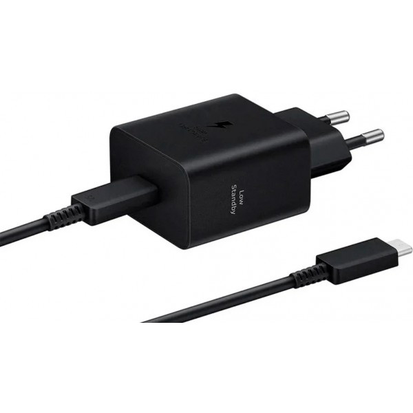 Мережевий зарядний пристрій Samsung Compact Power Adapter 45W Type-C + cable Type-C Black (EP-T4511X Харьков - изображение 1