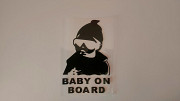 Наклейка на авто Baby on board Чёрная Борисполь