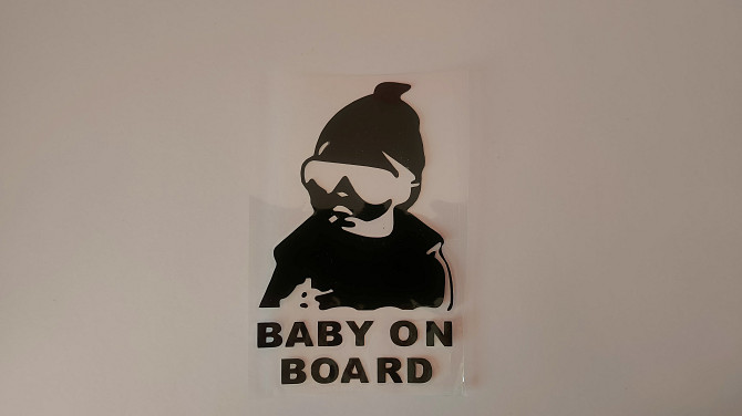 Наклейка на авто Baby on board Чёрная Борисполь - изображение 1