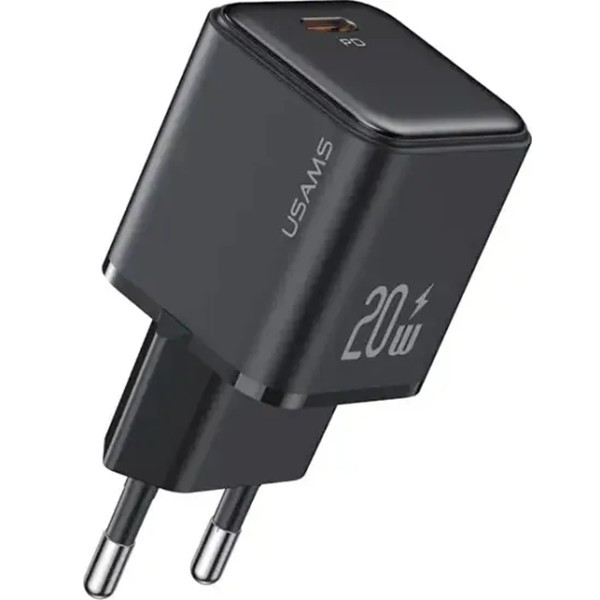 Мережевий зарядний пристрій Usams US-CC183 single USB-C PD3.0 20W 3A Black (Код товару:36813) Харьков - изображение 1