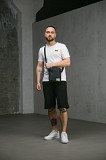 Комплект чоловічий Intruder: футболка з прапором на грудях біла + шорти трикотажні чорні + барсетка  Київ