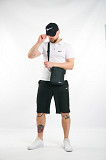 Комплект чоловічий Nike: поло біле + шорти чорні + барсетка чорна + кепка чорна Київ