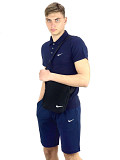 Комплект чоловічий Nike: поло синє + шорти сині + барсетка чорна Київ