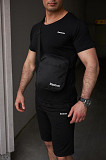 Комплект чоловічий Reebok: футболка чорна + шорти чорні + барсетка чорна Київ
