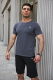 Комплект чоловічий Puma: футболка темно-сіра + шорти чорні Киев