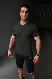Комплект чоловічий Nike: футболка хакі + шорти чорні Київ