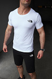 Комплект чоловічий TNF: футболка біла + шорти чорні Киев