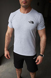 Комплект чоловічий TNF: футболка сіра + шорти чорні Київ
