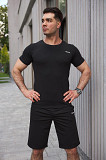 Комплект чоловічий Reebok: футболка чорна + шорти чорні Київ