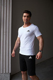 Комплект чоловічий Adidas: футболка біла + шорти чорні Київ