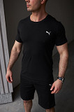 Комплект чоловічий Puma: футболка чорна + шорти чорні Киев