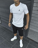 Комплект чоловічий Jordan: футболка біла + шорти чорні Киев