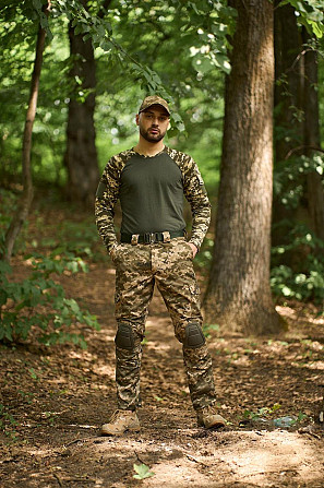 Комплект чоловічий: штани "Protect" піксель + лонгслів "Velcro" хакі-піксель Київ - изображение 1