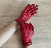 Червоні жіночі шкіряні рукавички Charter Club підклад натуральна вовна Раздельная