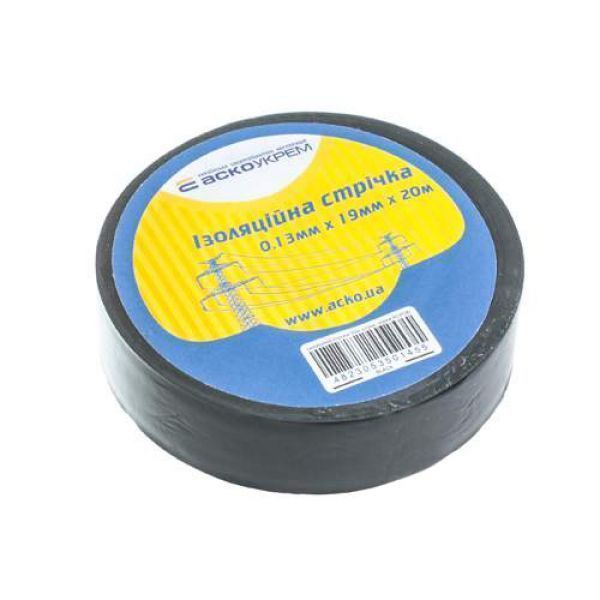 Изолента 0,13 мм*19мм*20м черная АскоУкрем (A0150020006) Киев - изображение 1