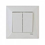 Выключатель двухклавишный белый VIKO Meridian Київ