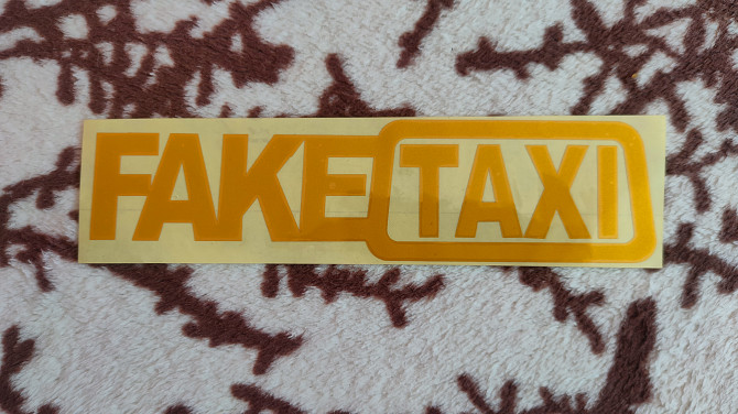 Наклейка на автомобиль FakeTaxi Жёлтая светоотражающая Борисполь - изображение 1