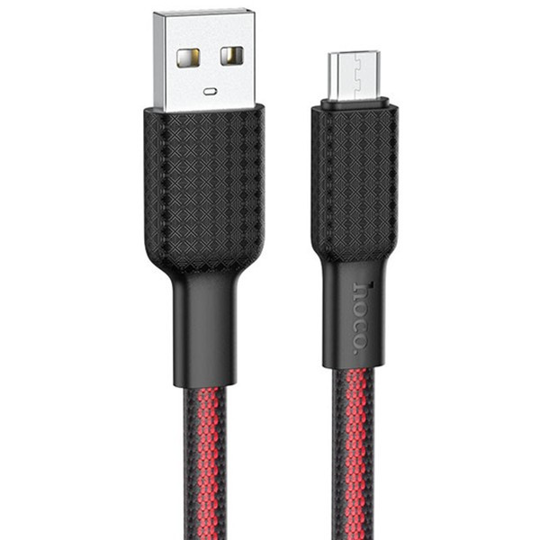 Кабель Hoco X69 Jaeger USB to Micro 2.4A 1m Black&Red (Код товару:37333) Харьков - изображение 1