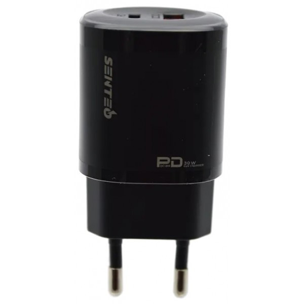 Мережевий зарядний пристрій SENTEO Z-02S 2Port USB + UCB-C PD 30W 3A Black (Код товару:34256) Харьков - изображение 1