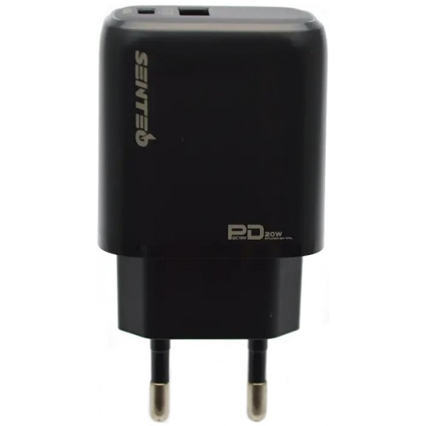 Мережевий зарядний пристрій SENTEO Z-07 2Port USB+USB-C 3A PD/QC3.0 20W Black (Код товару:37724) Харьков - изображение 1