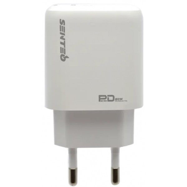 Мережевий зарядний пристрій SENTEO Z-07 2Port USB+USB-C 3A PD/QC3.0 20W White (Код товару:37725) Харьков - изображение 1