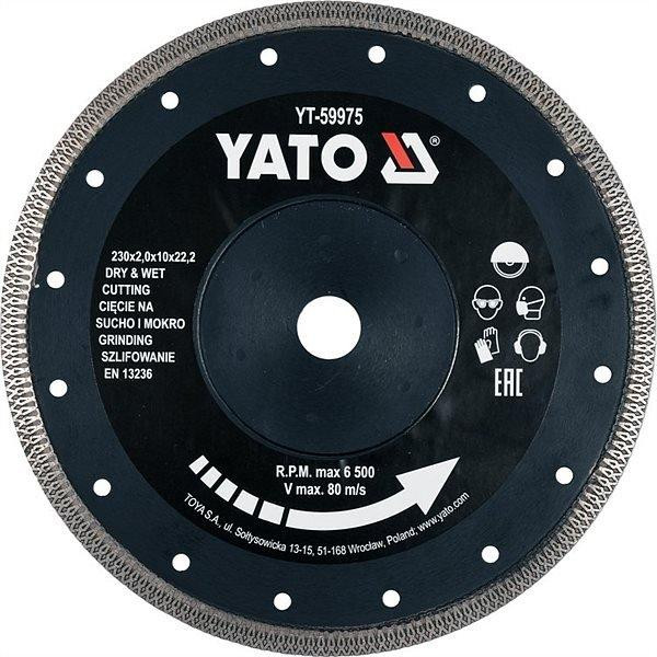 Диск отрезной Yato 230x2x10x22.2 мм (YT-59975) Київ - изображение 1