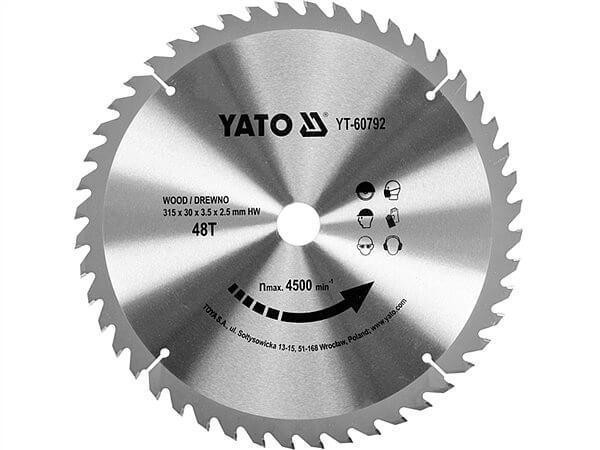 Диск пильный по дереву 315 х 30 х 3,5 мм, 48 зубьев Yato - YT-60792 Київ - изображение 1
