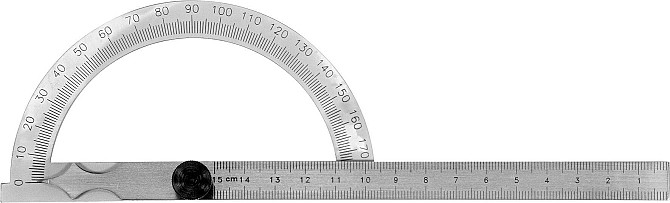 Угломер - транспортир с линейкой; 120 х 150 мм, диапазоны: угол 0 - 180°, расстояние 0 - 150 мм Yato Киев - изображение 1