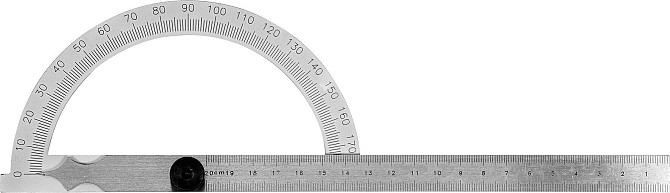 Угломер - транспортир с линейкой; 150 х 250 мм, диапазоны: угол 0 - 180°, расстояние 0 - 200 мм Yato Київ - изображение 1