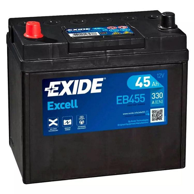 Аккумулятор автомобильный EXIDE EXCELL 45A (EB455) Киев - изображение 1