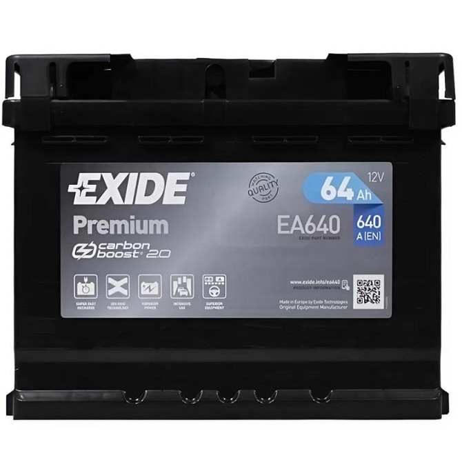 Аккумулятор автомобильный EXIDE PREMIUM 64A (EA640) Київ - изображение 1