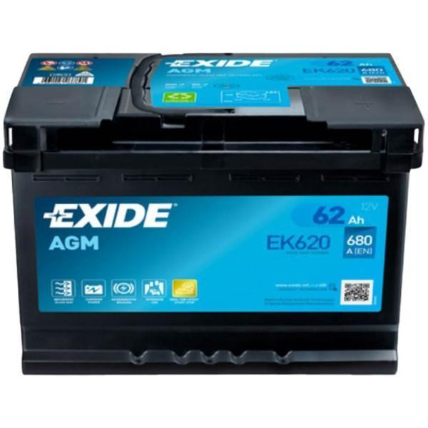 Аккумулятор автомобильный EXIDE START-STOP AGM 62Ah Ев (-/+) (EK620) Киев - изображение 1