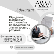 Юридична підтримка у виконавчому провадженні та зняття арешту з рахунків Харьков