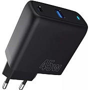 Мережевий зарядний пристрій Proove Silicone Power 45W (Type-C + USB) Black (WCSP45110001) (Код товар Харьков