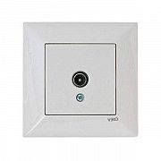 Розетка телевизионная проходная белая VIKO Meridian Київ