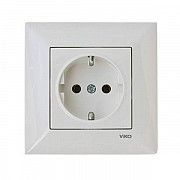 Розетка с заземлением белая VIKO Meridian Киев