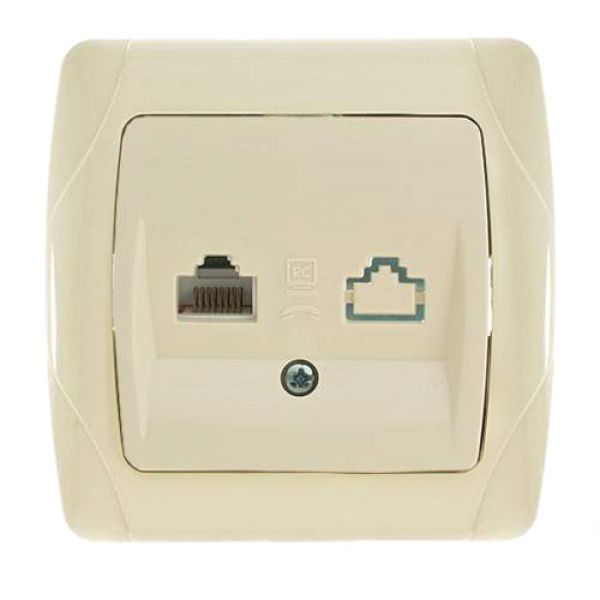 Розетка компьютерная RJ45 CAT5e крем VIKO Carmen Киев - изображение 1