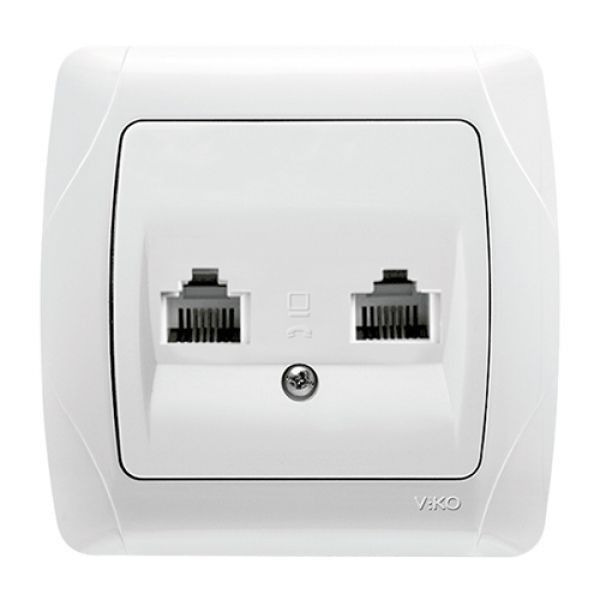 Розетка компьютерная 2-на 2*RJ45 CAT5e белая VIKO Carmen Киев - изображение 1