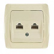 Розетка компьютерная двойная RJ45 CAT5e крем VIKO Carmen Киев