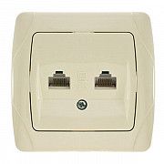 Розетка компьютерная-телефонная RJ45 CAT5e-RJ11 крем VIKO Carmen Киев
