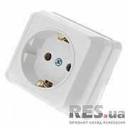Розетка накладная с заземлением белая Р316-3-Cb-W АскоУкрем Київ