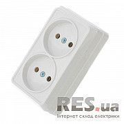 Розетка накладная двойная без заземления белая Р316/2-Cb-W АскоУкрем Київ
