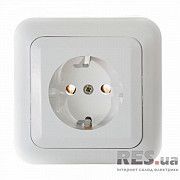 Розетка с заземлением РС10-307 встроенная АБС Київ
