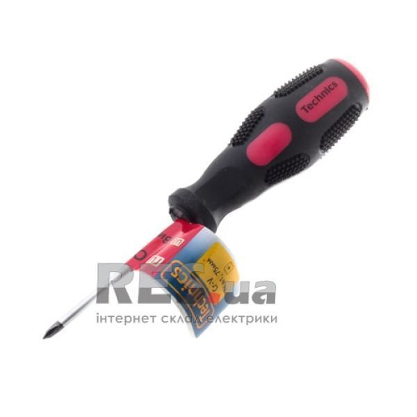 Отвертка "+" Cr-V, PH №1 75мм Technics Київ - изображение 1