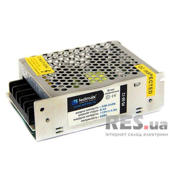 Блок питания 12В/50Вт/IP21 железный корпус (PS-50-12) LEDMAX Киев - изображение 1