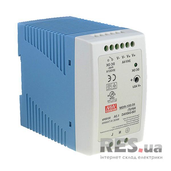 Блок питания 24В/100Вт/DIN рейка (MDR-100-24) MeanWell Київ - изображение 1