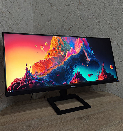 Монітор 34" Philips 345E2AE/00 IPS/ 4К 3440x1440 /LED/75Гц/4мс +кабелі Раздельная - изображение 1