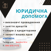 Консультація по Виконавчим провадженням та Блокуванням рахунку Київ